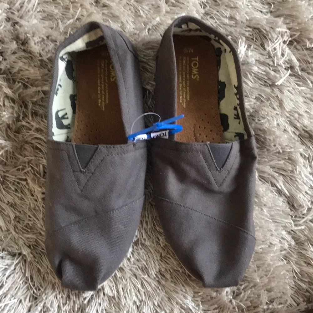 Toms Gray Slip Ons